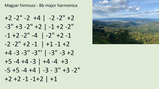 Hungarian National Anthem - Magyar Himnusz - TAB Bb Harmonica Practice