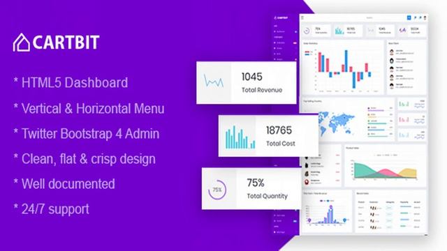 Cartbit - Responsive Bootstrap 4 Admin Dashboard | Themeforest Website Templates and Themes смотреть онлайн