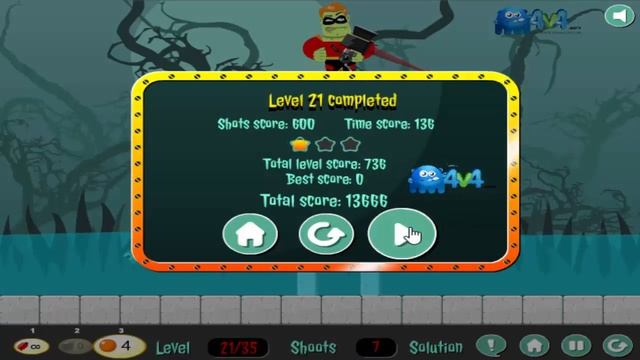 Cannon Hero Game Level 21-22 Walkthrough - Use Your Cannon To Slay All Monsters On This Fun Physics смотреть онлайн