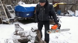 Бензопила STIHL китайский в работе 1часть
