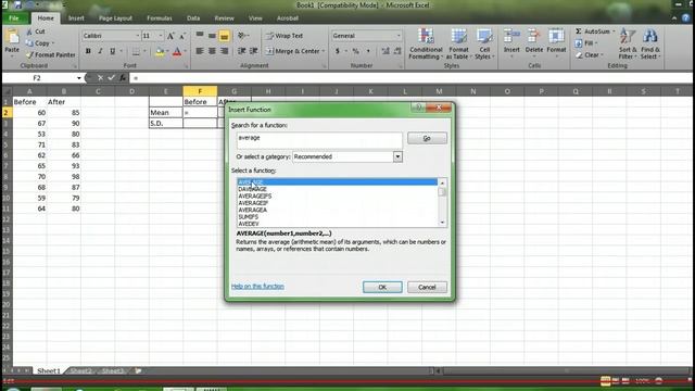 Calculating Means and S.D. with Excel смотреть онлайн