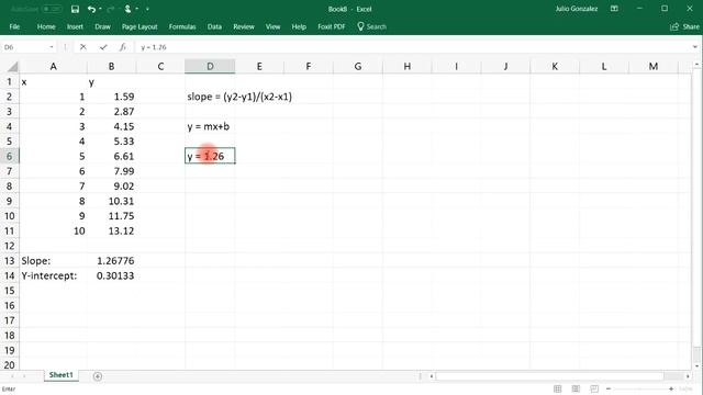 Excel Basics - Linear Regression - Finding Slope & Y Intercept смотреть онлайн