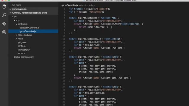 RethinkDB CRUD example using Node.js and Docker Compose смотреть онлайн