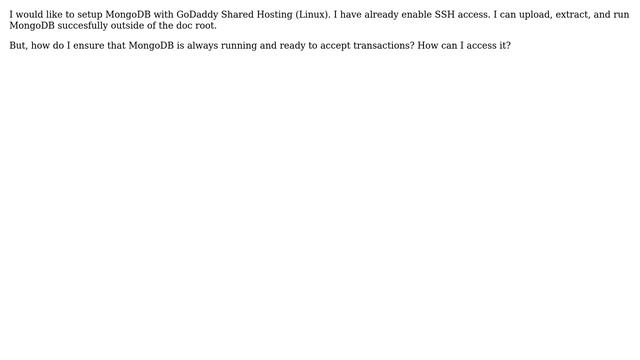 DevOps & SysAdmins: How can I setup MongoDB with GoDaddy Shared Hosting? смотреть онлайн