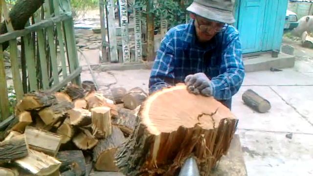 Винтовой дровокол колун Самодельный смотреть онлайн