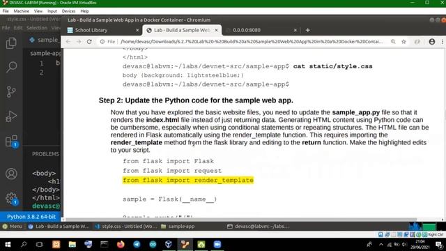 Tutorial 6.2.7 Lab - Build a Sample Web App in a Docker Container смотреть онлайн