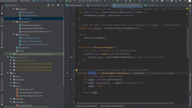 P09c: Room Database & Coroutines: Coroutines - TrackMySleepQualityCoroutines смотреть онлайн