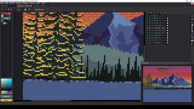 Bob Ross PIXEL ART Landscape! S10E1 - Towering Peaks. Relaxing Time Lapse Speedpaint смотреть онлайн