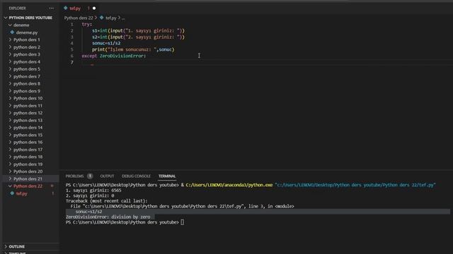 Try-except-finally kavramları Python kodlama Ders- 22 смотреть онлайн
