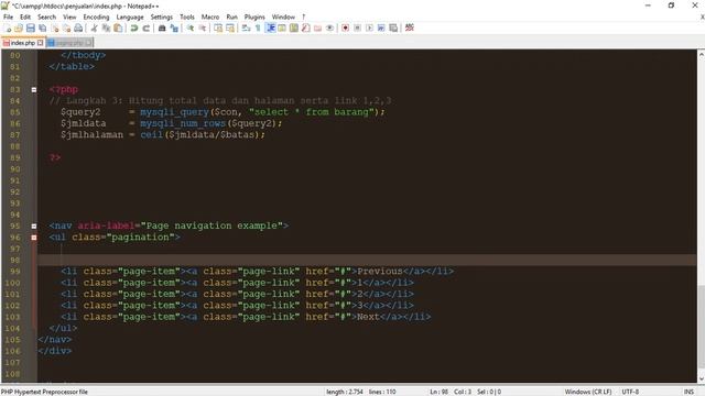 Teknik Paging PHP Bootstrap MYSQLi смотреть онлайн