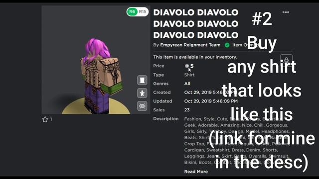 HOW TO MAKE DIAVOLO IN ROBLOX смотреть онлайн