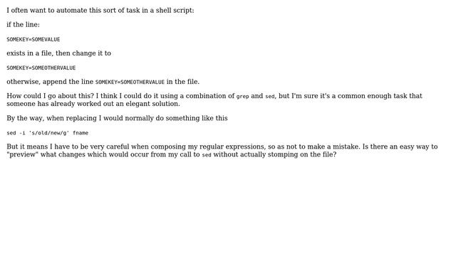 How can I automate modifying key/value pairs in a shell script? смотреть онлайн