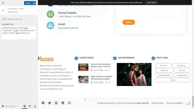 How to setup Footer Copyright Text - Bosa Multipurpose WordPress Theme смотреть онлайн