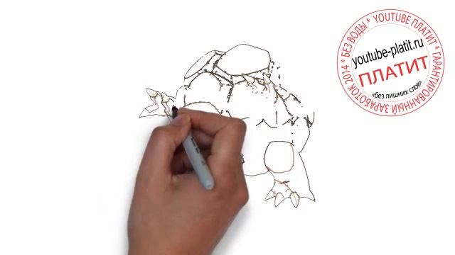 Как научиться рисовать покемонов карандашом поэтапно Покемон Голем How to draw pokemon golem смотреть онлайн