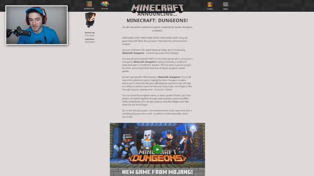 REACTING TO MINECRAFT DUNGEONS смотреть онлайн
