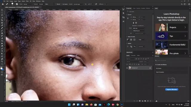 Adobe Photoshop Tutorial Part 8 (Healing brush tool, patch tool, content aware move tool) Amharic смотреть онлайн