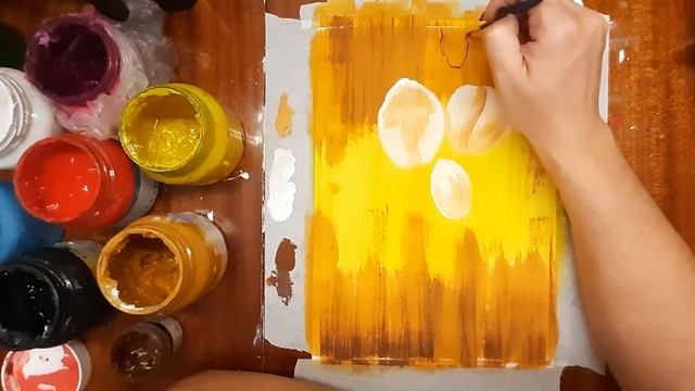 Рисуем цветы легко. Как нарисовать интерьерную картину. Рисуем желтое настроение. Картина смотреть онлайн