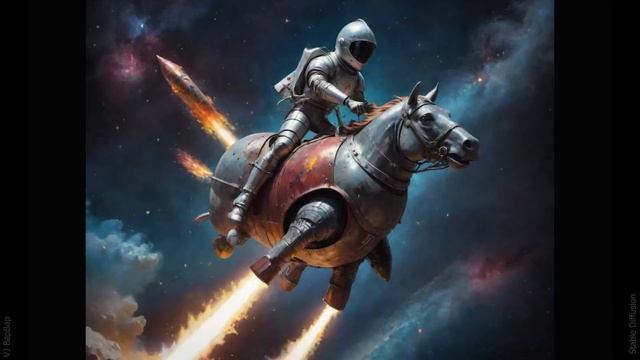 Выпас космического коня в ясный космический день. #audiovisual #stablediffusion