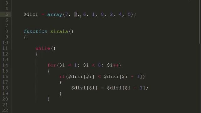 Php Dersleri - Bubble Sort Algoritması ile Dizi Sıralama Uygulaması - Php Eğitim Seti смотреть онлайн
