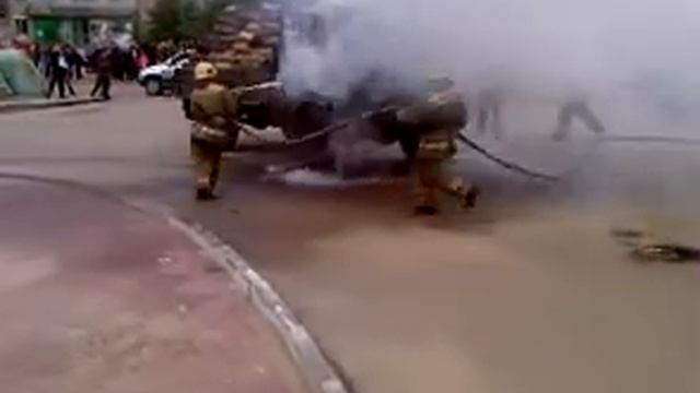 Сгорел Газ66.в центре города Чита!