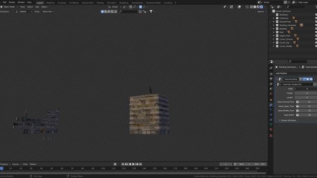 Building Generator- Geometry Nodes- Blender 3.0 смотреть онлайн