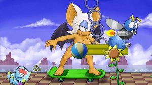 Rouge the Bat skateboarding