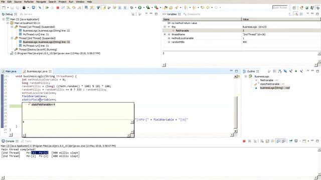 Java - Threads, objects, variables смотреть онлайн