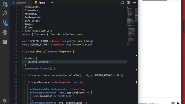 #3 Apple Music UI Now Playing Pan Animation | React Native | Adding ScrollView смотреть онлайн