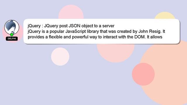 jQuery : JQuery post JSON object to a server смотреть онлайн