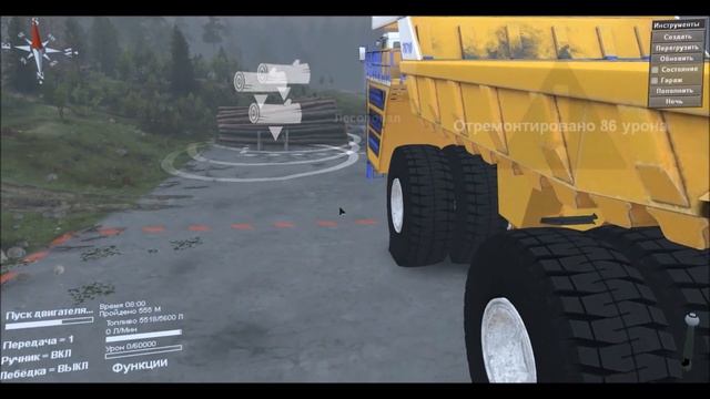Обзор модов на Spintires (БелАЗ-75710). смотреть онлайн