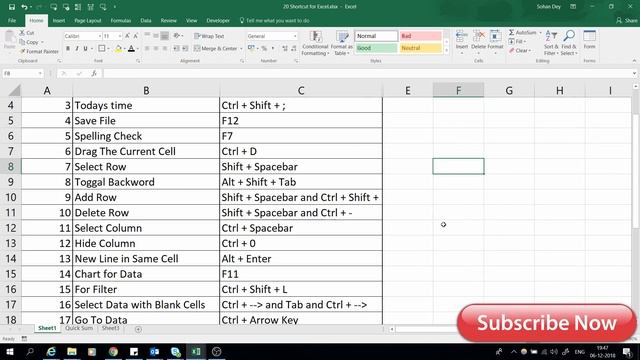Top 20 Excel Shortcut In Hindi 2018 - 2019 ! Advanced excel with KeyboardShortcut смотреть онлайн