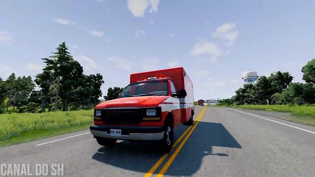 Renault Logan com escada bateu na rodovia e a ambulância foi acionada - BeamNG Drive SH YT смотреть онлайн