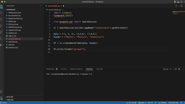 PySpark saveAsTable | Save Spark Dataframe as Parquet file and Table смотреть онлайн
