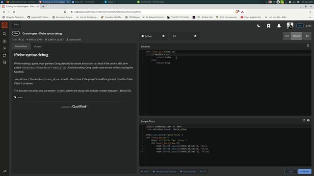 Grasshopper If Else Syntax Debug [CodingKata] DAY165 смотреть онлайн