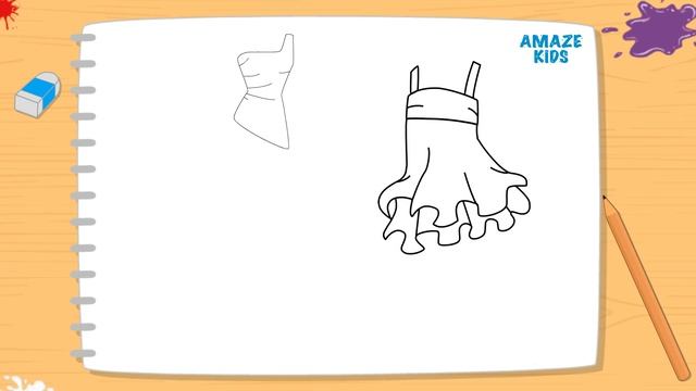 Как Нарисовать Платья для Девочек. Учимся Рисовать Простые Рисунки. Уроки Рисования для Начинающих смотреть онлайн