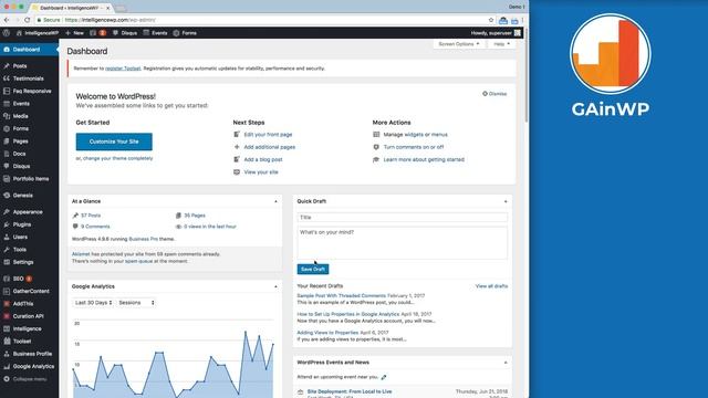 GAinWP Google Analytics IN WordPress Plugin Overview смотреть онлайн