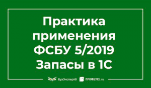 Практика применения ФСБУ 5/2019 Запасы в 1С