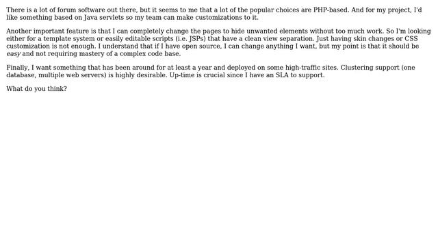 Recommendation for robust, customizable, open source, Java servlet-based forum software? смотреть онлайн