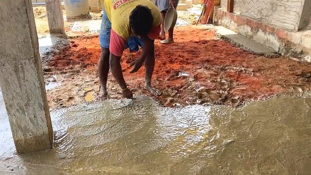 Strongest! Floor Construction_Portico Pcc Flooring Plain Cement Concrete by sand and cement mixer смотреть онлайн