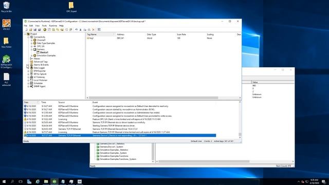 Kepserver And OPC UA - 2/6 - KEPserverEX Basic Demonstration How To Add Channel, Device, Tag, Etc.