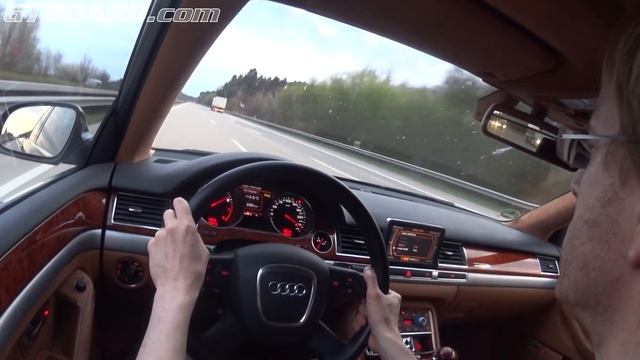 [50fps] 280 km/h 175 mph Audi A8L W12 2008 TOP SPEED German Autobahn (GPS -exact and limited) смотреть онлайн