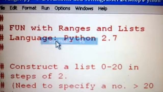 Python (2.7) Ranges and Lists смотреть онлайн