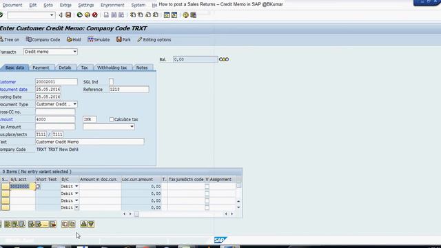 How to post a Customer Sales Returns Credit Memo in SAP смотреть онлайн