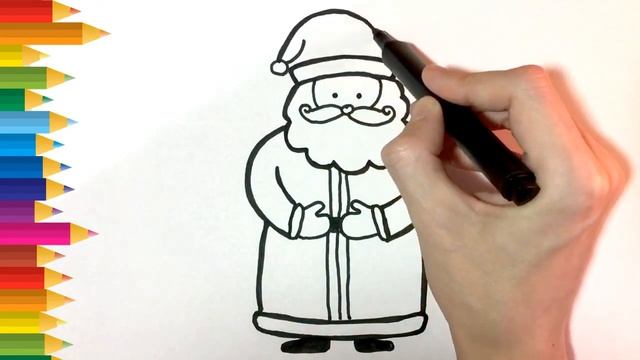 How to draw Santa Claus | Как нарисовать Санта Клауса смотреть онлайн