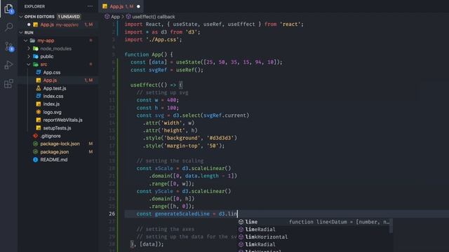 Simple D3 Line Chart in React | Hooks смотреть онлайн