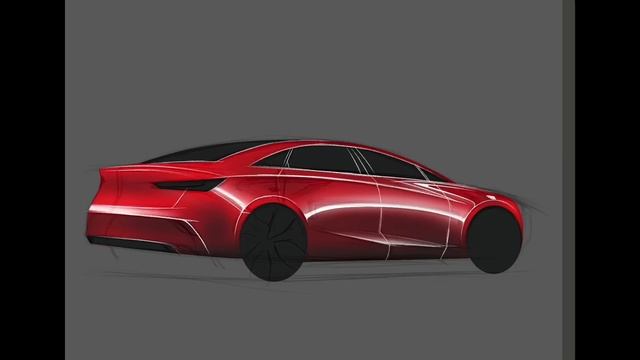 #Car #sketch render rear 3/4th view on #procreate смотреть онлайн