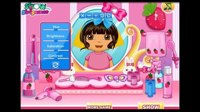 Обзор игры, Дора парикмахер, видео игра для детей смотреть онлайн
