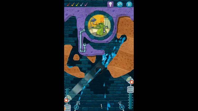 Прохождение игры "Крокодильчик Свомпи 2", уровень 64 "Ветрокресток", все утки и сокровища смотреть онлайн