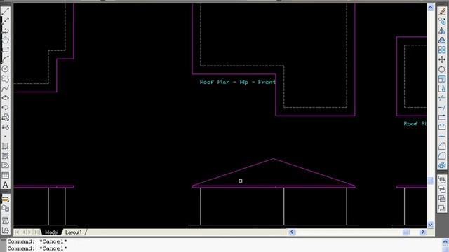 How to draw a house in AutoCAD, Video 21 - Multi pitch hip roof смотреть онлайн