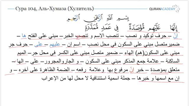 Грамматический разбор суры аль-Хумаза (Хулитель) - часть 07 смотреть онлайн